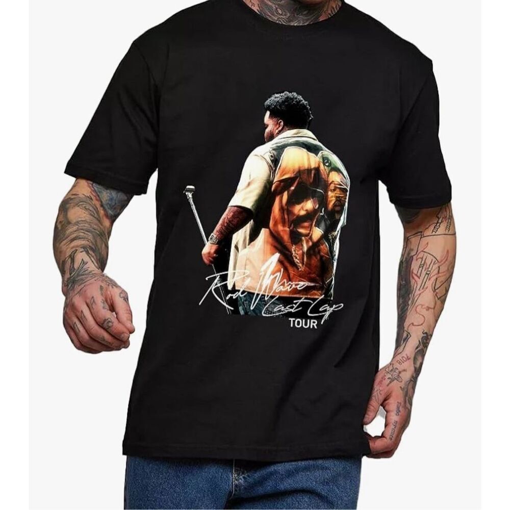 Rod Wave Last Lap tour 2024 dates inspired 2-sides Hip-Hop T-shirt Size XL